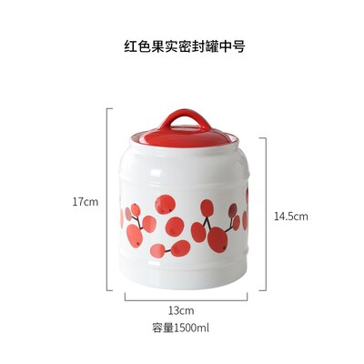 Japanischen stil Keramik Gläser, Haushalt Lebensmittel Lagerung Gläser, Versiegelt Gläser, Küche Kaffee Zucker Gläser, getreide Lagerung Tanks, Tee Gläser: Red-1500ml