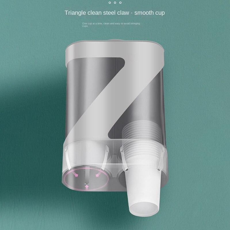 Water Cooler Cup Dispenser,Bathroom Pull Type Cup Holder Wall Mounted, Double Tube Disposable Cups Dispenser