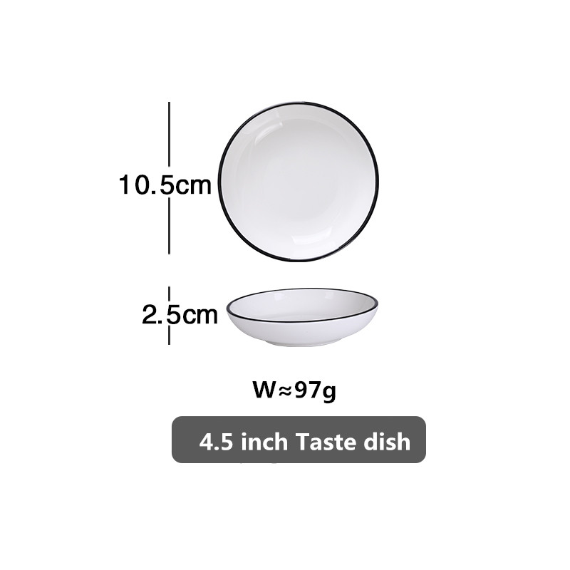 White Dinner Plate Set Ceramic Kitchen Plate Tableware Set Food Dishes Rice Salad Noodles Bowl Soup Kitchen Cook Tool 1pc: 10.5cm taste dish