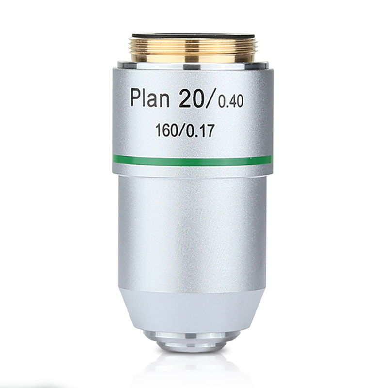 Plan de microscopio biológico, lente objetivo 4X, 10X, 20X, 40X, 60X, 100X, rosca RMS 160/0, 17, 195mm: Naranja