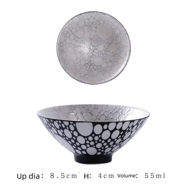 999 Silver Tea Cup Potery Pocelain Small Tea Bowl Japanese Master Cup Vintage Single Tea Cup: H