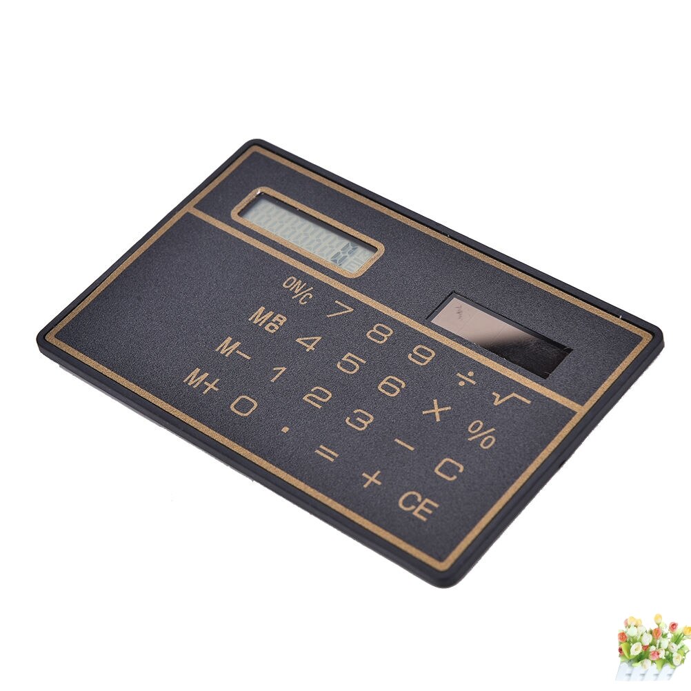 Mini Slim Credit Card Solar Power Pocket Calculator Counter Calculating Machine