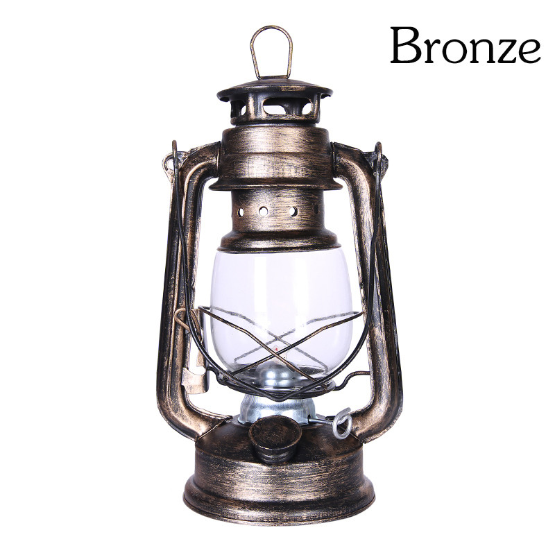 Lampe Kerosene rétro classique de 25cm, 6 couleurs, 235, lanterne à intensité réglable, mèche, lumières portables, ornement: NEW Bronze Hight 25