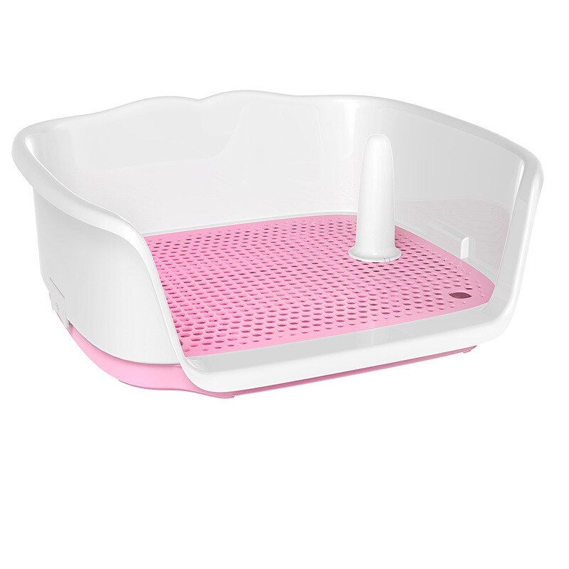 Detachable Portable Dog Toilet Plastic Double Layer Dog Pad Training Cat Puppy Pee Toilet Small Animal Pet Indoor Supplies: Pink / M