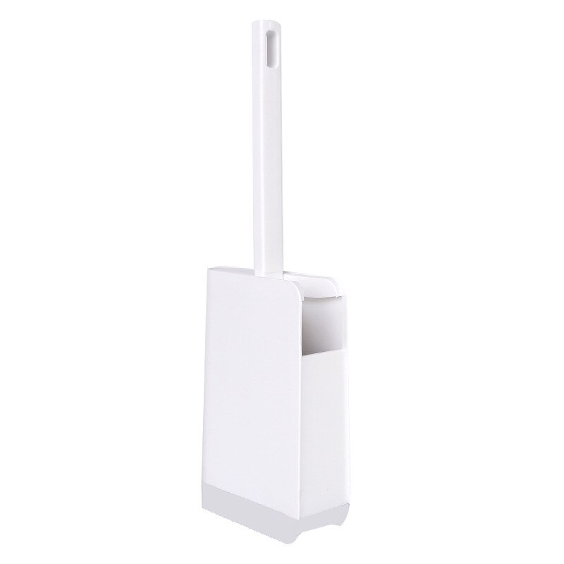 Toiletpot Borstel Met Houder Slanke Compacte Badkamer Borstel Voor Badkamer Opslag Toiletborstel Stevige Diepe Reiniging Set Din: WHITE