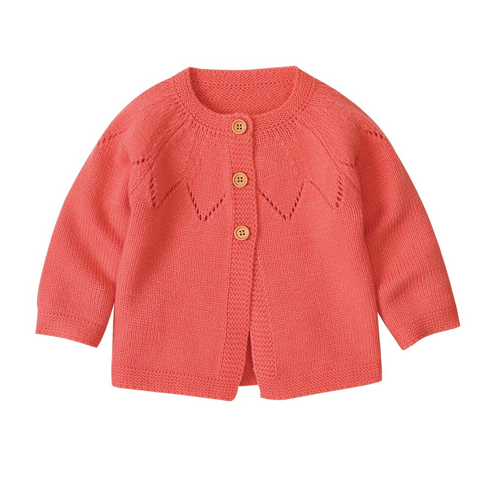 ARLONEET vêtements bébé garçons filles Cardigan Crochet pull printemps automne à manches longues tricot pull manteau: Orange / 24M