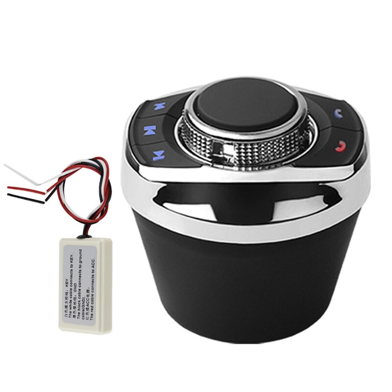 Cup Vorm Met Led Licht 8-Key Functies Auto Draadloze Stuurbediening Knop Voor Auto Andro Navigatie playe