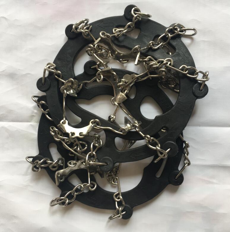 Hewolf 8 Teeth Outdoor Ice Snow Spikes Climbing Crampons Equipment Mountaineering Gear Anti Slip Shoes Grippers Claws Chains DBO: 8t stainless black