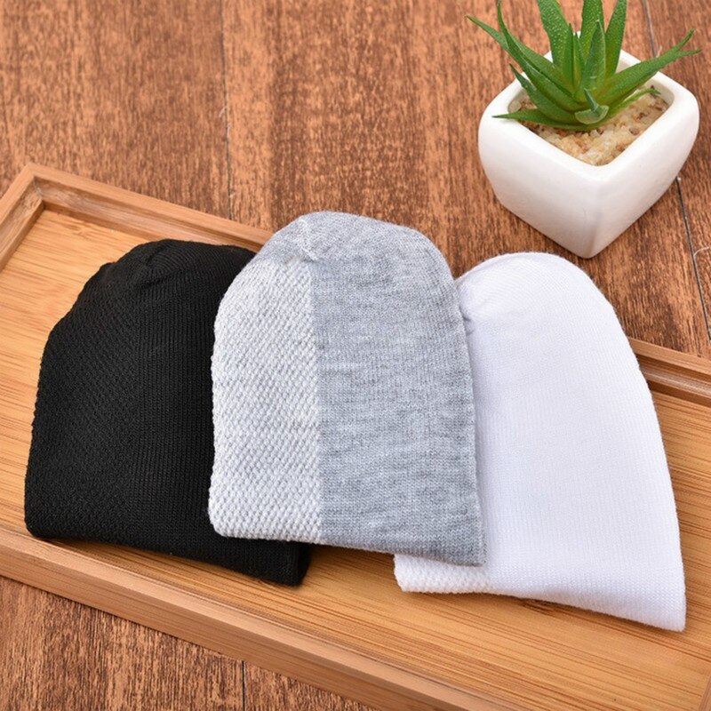 Meias masculinas, cada pacote com 5 pares de meias de malha de poliéster, masculinas, esportivas, de algodão, confortáveis, para o verão: white