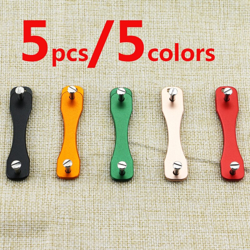 DIY EDC Pocket Sleutel Organiseren Smart Sleutelhanger Portefeuilles Metalen Autosleutels Houder Collector Huishoudster Sleutelhanger Ring Tool: 5 Pcs-5 Colors