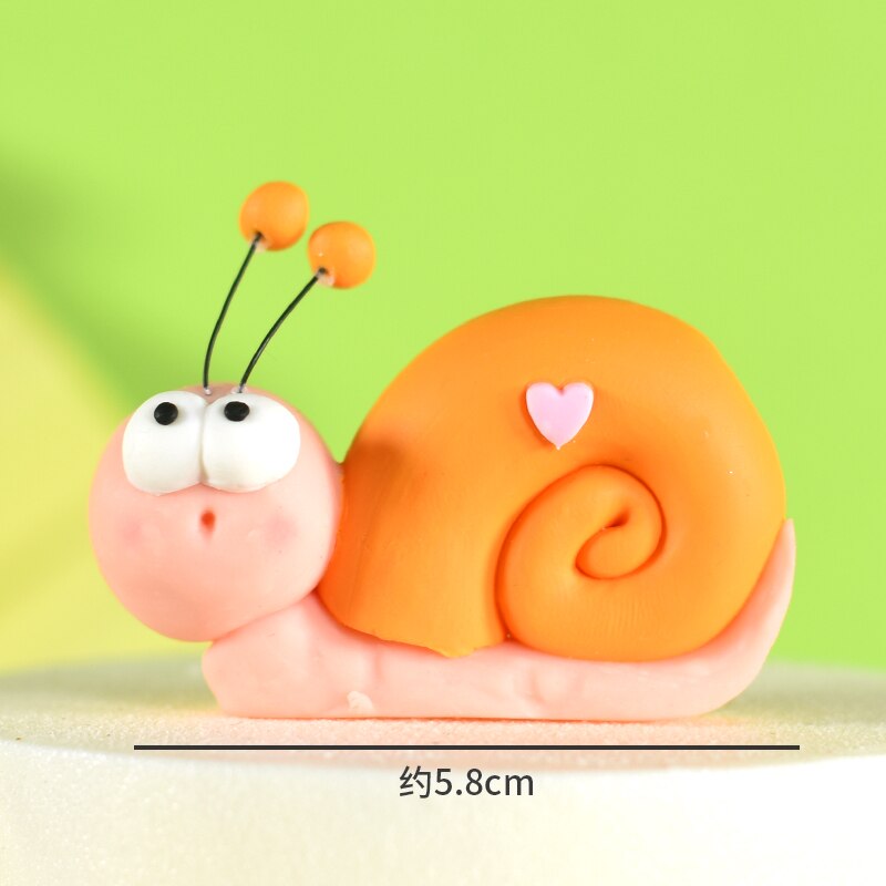 Zoo Cute Forest Animal Cake Toppers for Kid`s Birthday Decoration Monkey Giraffe Tiger Lion Cupcake Toppers Birthday Cakes: snails