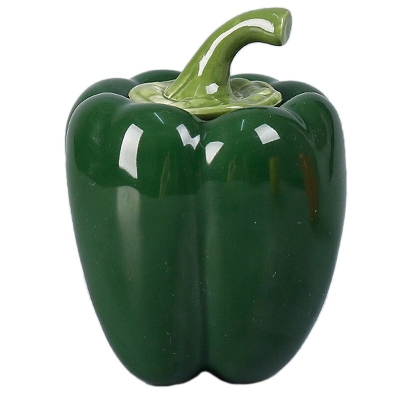 Canette à thé en céramique en forme de poivre | Réservoir de stockage Portable de voyage, décoration scellée décoration de Restaurant, décoration de maison: L / Green