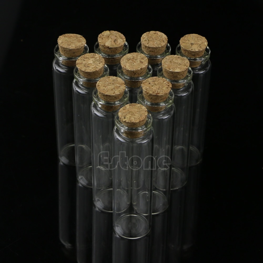 10pcs 20ml 22*80mm Mini Glass Bottle Vial with Ck Stopper Stage Pendant