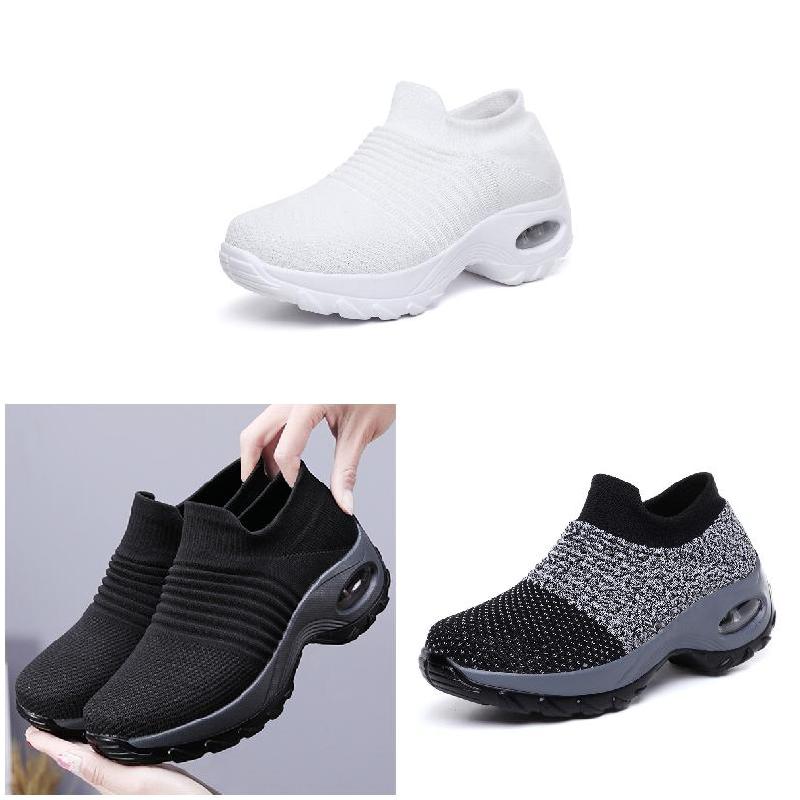 Women Slip On Mesh Walking Shoes Air Cushion Comfortable Platform Working Sneakers ALS88