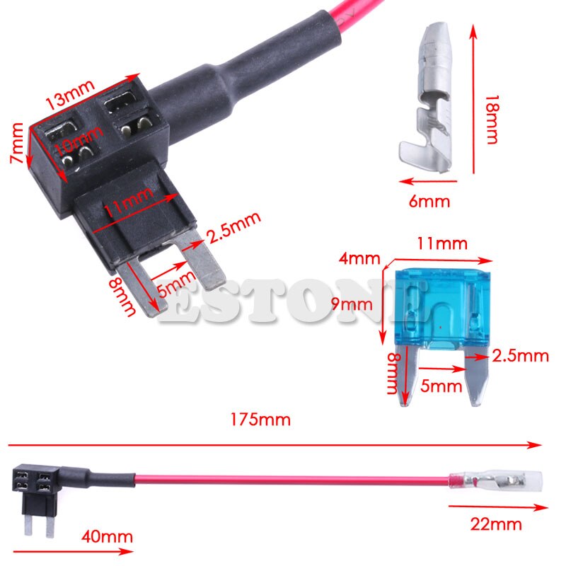 1set Micro Mini Blade ATM Fuse Adapter Dual Circuit Adapter Holder For Car