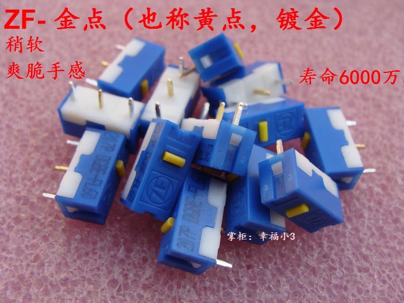 4 stk/pak original zf rød hvidguld sort prik museknap mus micro switch dg serie