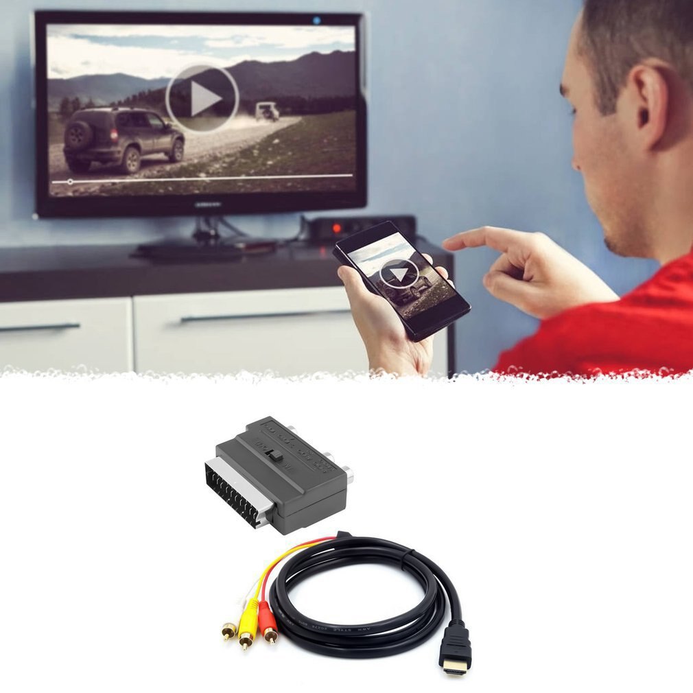 Hdmi-Compatibel 3Rca Scart Twee-In-een Ad Ter Kabel 1.5M Hdmi-Compatibel Mannelijke S-Video Naar 3 Rca Av Audio Kabel 3