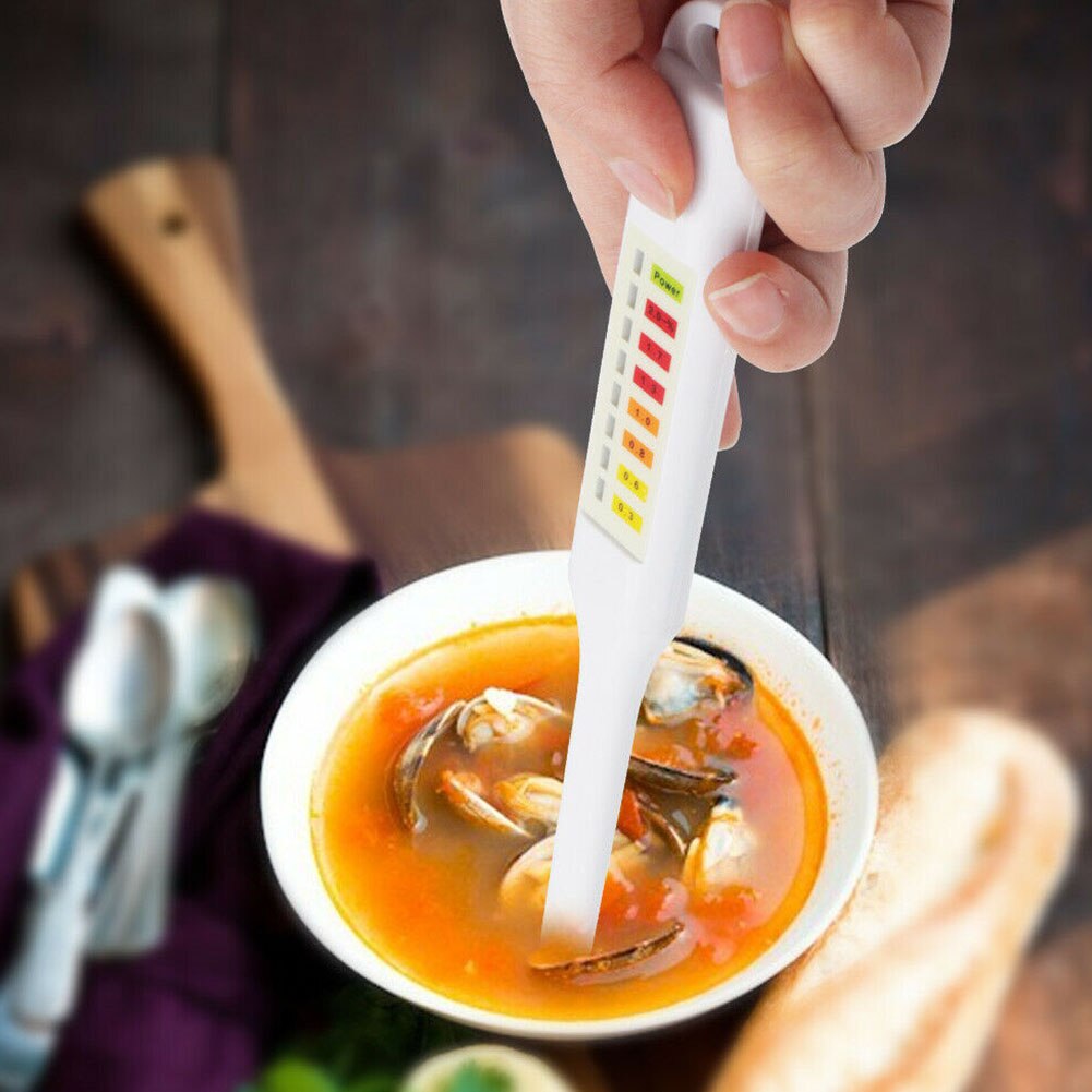 Portable Measure Electronic Food Salt LED Detector Salinity Tester Analysis Easy Operate ABS Handheld Concentration Meter White