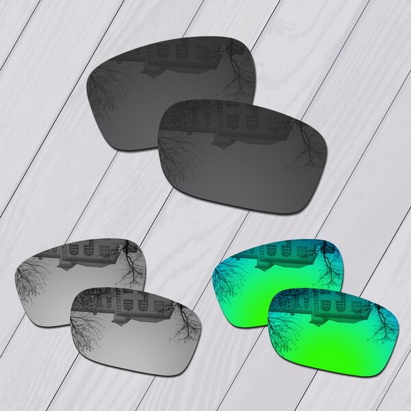 E.o.s lentes de substituição, com polarização melhorada para óculos de sol oakley jupiter squared-múltipla escolha: Black-Silver-Green