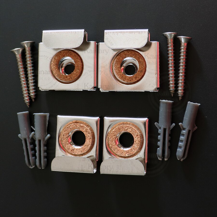 Stainless steel 304 grade mirror clips, bathroom glass clamp, mirror holder 4pcs with screws