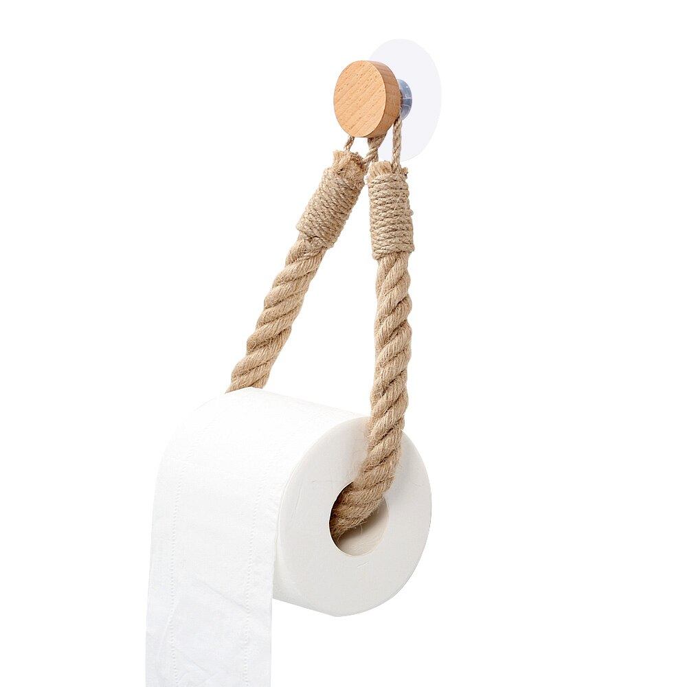 Vintage håndklæde hængende reb toiletpapir holder ring industriel stil hjem hotel badeværelse dekoration forsyninger monteret bevægelig