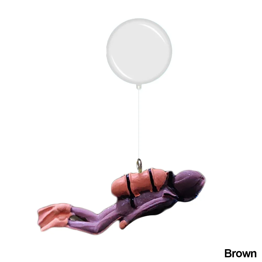 Decoración de acuario, buzo flotante de resina, decoración flotante para pecera, juego bajo el agua, mundo submarino, bola flotante pequeña: Rosa