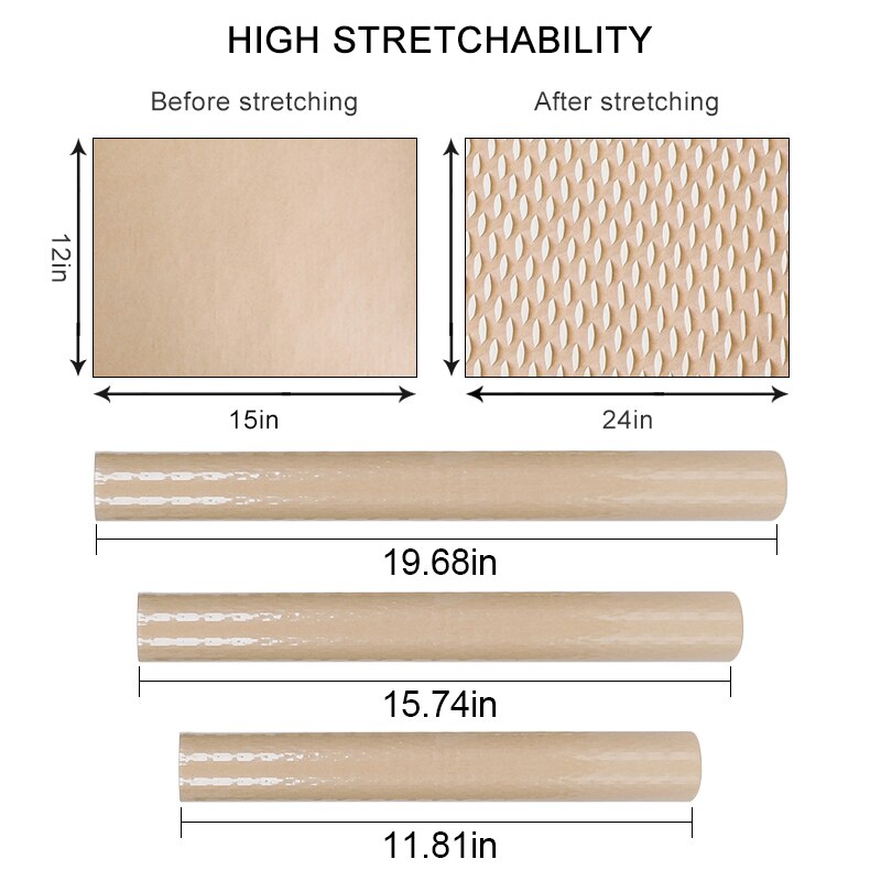 Brown Kraft Paper Roll Tissue Paper For Wrapping Material Wedding Birthday Party Art Craft Handmade Honeycomb Packaging Papers