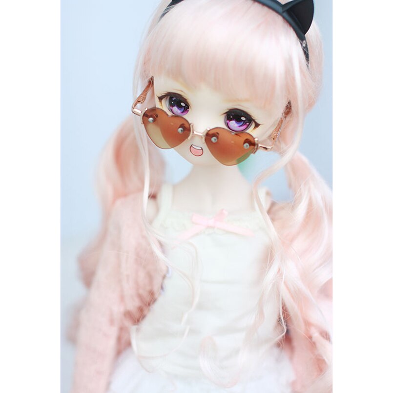 BJD Golden Sunglasses Heart Glasses Bookman Prop For 1/3 24" 60cm SD SD17 70CM DD DOD DK DZ Volks Doll HEDUOEP