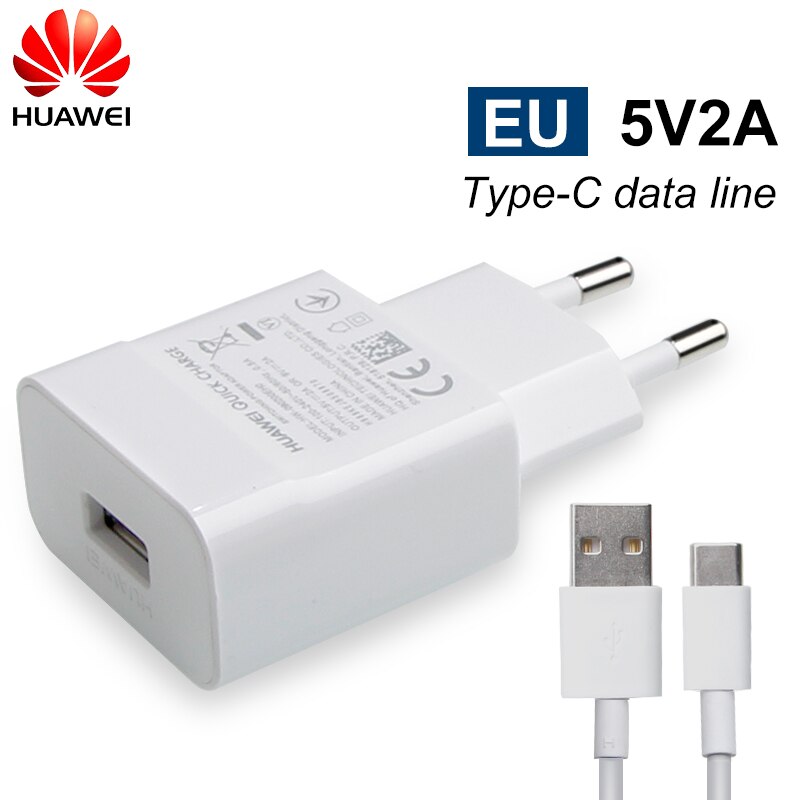 Szybka ładowarka Huawei oryginalna ładowarka 5v/2a i kabel USB mikro / typ c robić honoru p8 p9 p20 lite y6 y7 p sprytny z 2019: z rodzaj c kabel