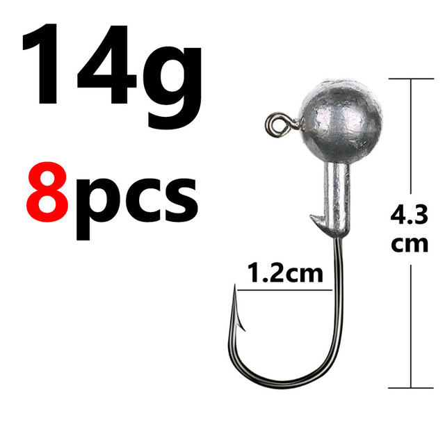 1g 2g 3g 4g 5g 10g 20g 22g 25g 28g Coating High Carbon Stainless Head Hook Jig Bait Fishing Hooks For Soft Lure Fishing: 14g