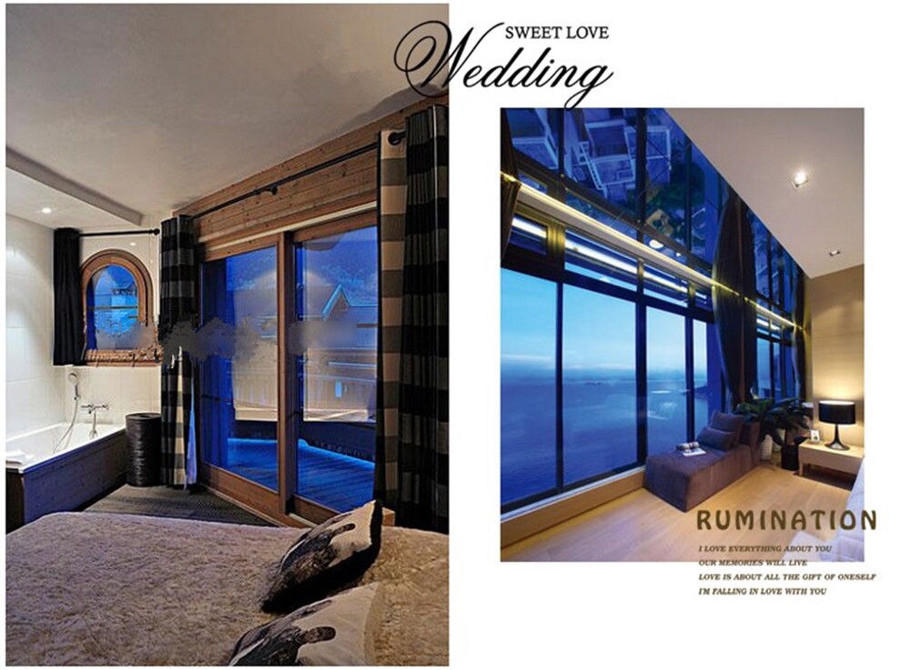 Double Blue One Way Vision Mirror Reflective Effect Tint Film Decoration Home Office Building Window Glass Film Foils 152x30cm