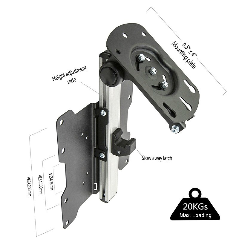 F1440 Opvouwbare Auto Plafond 17-37 Inch Scherm Led Lcd Monitor Houder Tv Mount Hanger Wall Mount Rack Kast mount Tv Houder