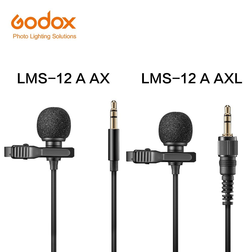Godox lms -12a ax axl omnidirektionales lavalier-mikrofon, kompatibel mit drahtlosen mikrofonsystemen und geräten mit 3.5mm trs