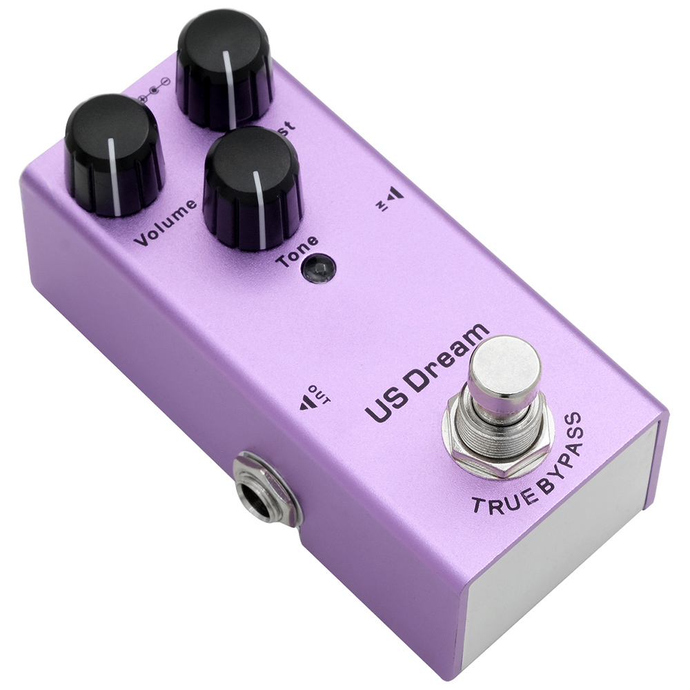 Pedal de guitarra eléctrica Vintage Overdrive/Distortion Crunch/Distortion/Sueño de EE. UU./Coro clásico/Fase Vintage/Delay Digital: Morado