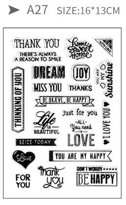 1pc genomskinlig stämpel silikon sigill scrapbooking fotoalbum papperskort gör-det-själv hantverk album dagbok verktyg: A27