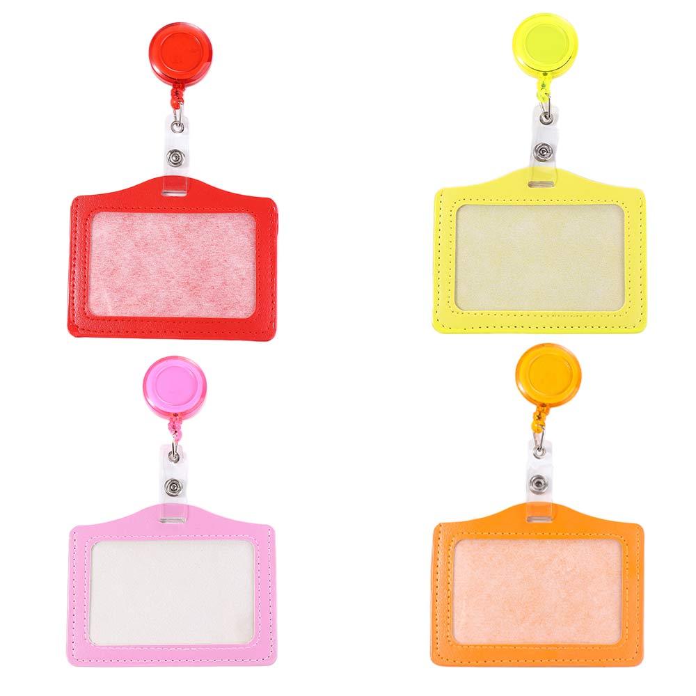 Work ID Card Retractable Pull Badge Holder Transparent Card Cover Student Card Sleeves Bus Card Holder Credit Cards Protector