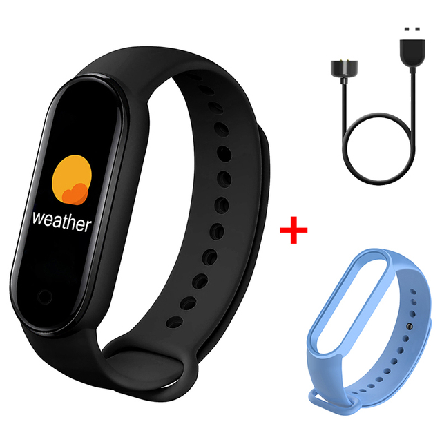 M6 Smart Bracelet Smart Watch Sport Fitness Tracker Smartband Men Women Smart Band For iOS Android Bluetooth-compatible Band: Black with Strap02