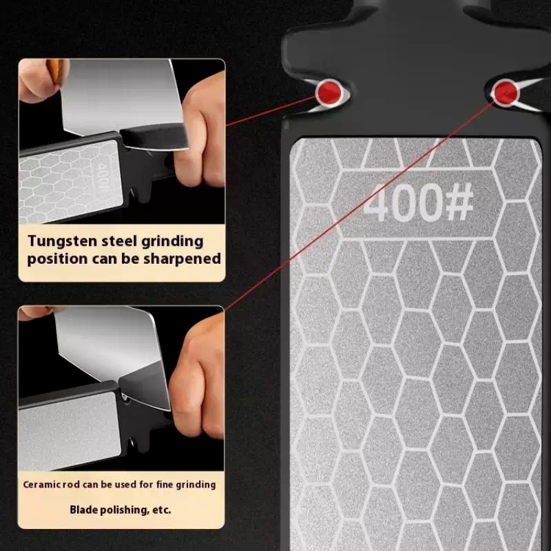 Knife Sharpener Diamond Bars 400 Grit Multi-Tool Kitchen Knives Tungsten Steel Ceramic Grinding Double-Sided Whetstone