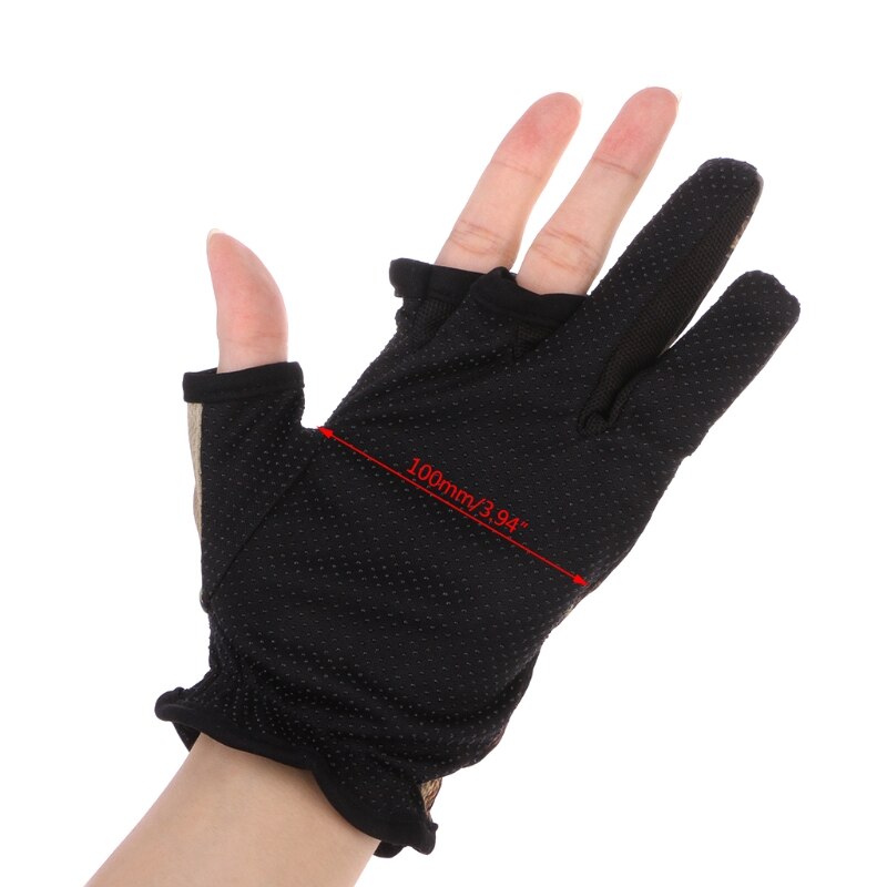 Fiskeri handsker 3 skåret finger slids udendørs sport anti slip åndbar camouflage