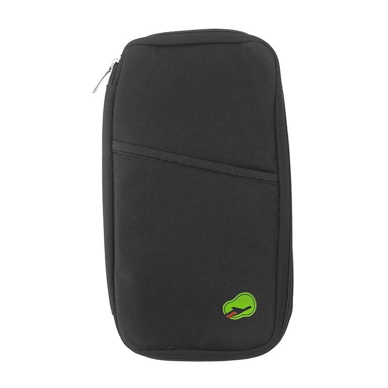 1Pc Women Men Passport Cover Travel Credit ID Card Holder Wallet Purse Storage Document Bag Passport Case Organizer: Black With Logo