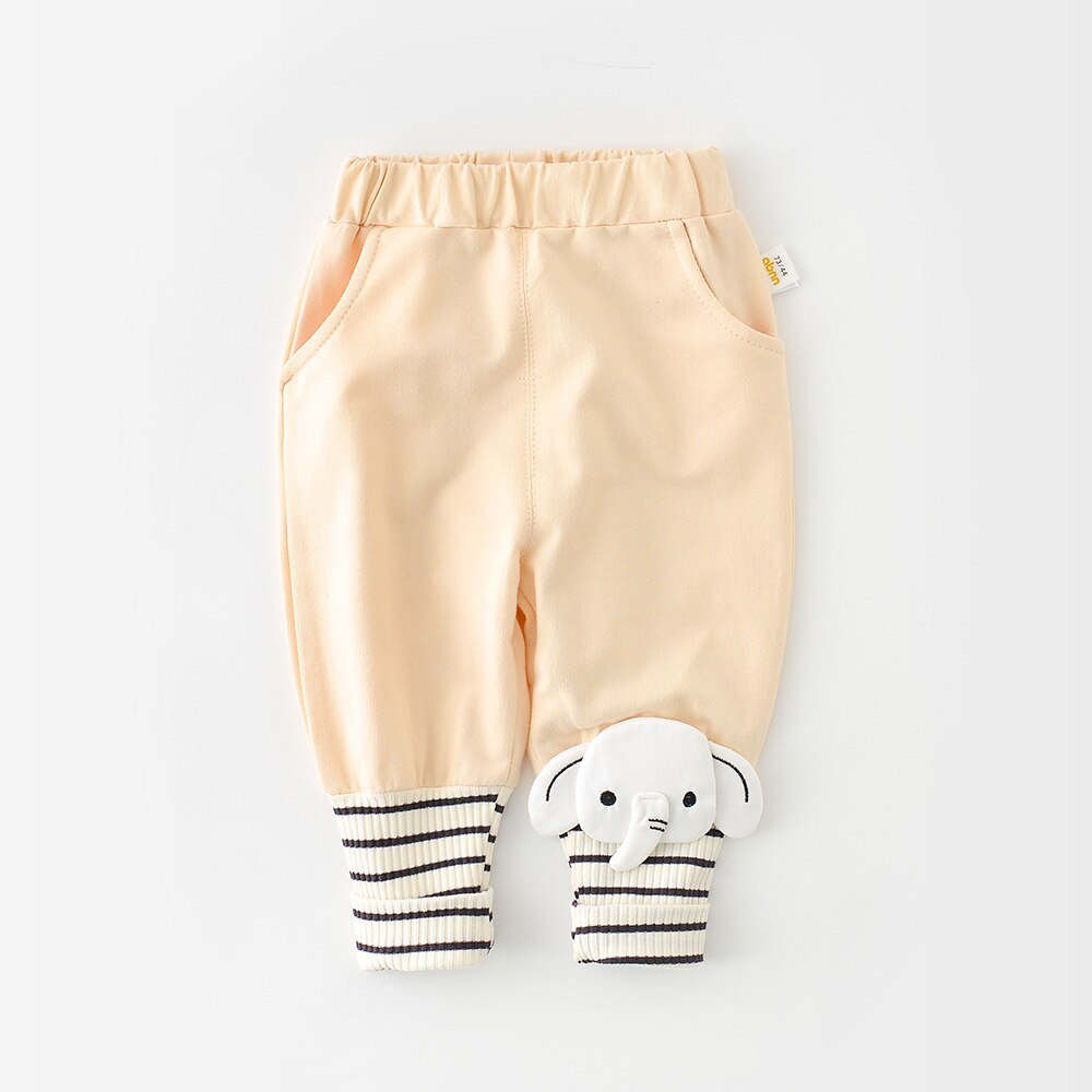 Neugeborenen Hosen Frühling Baby Jungen lässig Jogginghose Kleinkind Mädchen Niedliche Karikatur-Ebene Drei-dimensionale Patch Harem Hosen: Beige / 3T 100cm