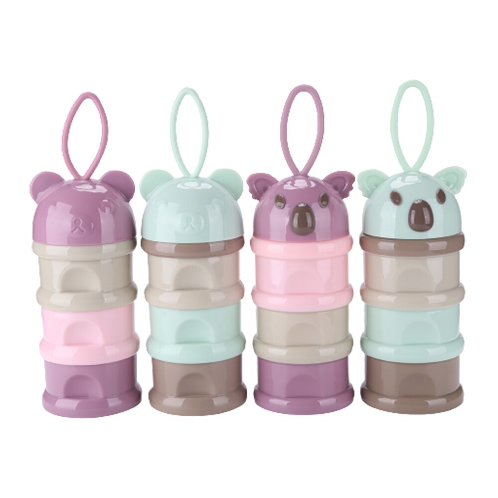 3 Layer Bear Style Portable Baby Food Storage Box Bear Shape Essential Milk Powder Container Baby Snacks Cereals Fruit Container