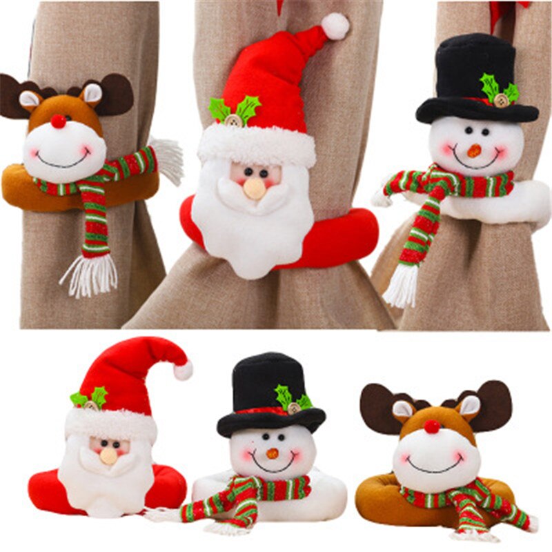 Juledukke gardin spænde boligindretning til jul snemand julemanden elg plys legetøj til børn børn