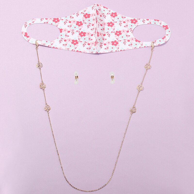 Handy & Convenient Safety Mask Rest Ear Holder Rope Beads Butterfly Rose Flower Neck Strap Mask Lanyard DIY Accessories 1PC: 6-only chains
