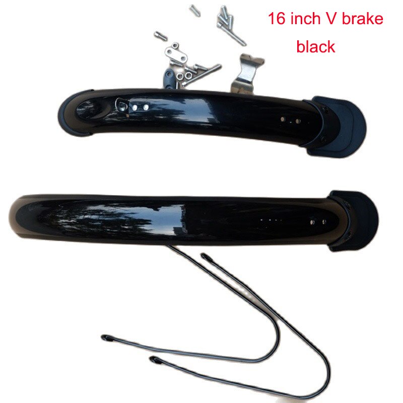 Guardabarros de bicicleta plegable BMX, guardabarros delantero y trasero, accesorios para bicicleta, 16, 20 y 14 pulgadas: 16  V brake black