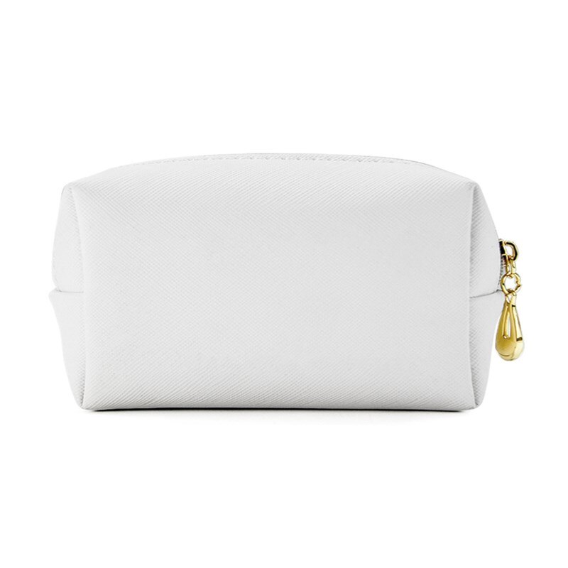 PURDORED 1 Pc Solid Makeup Bag Travel Women Leather Cosmetic Bag Waterproof Toiletry Beauty Bag Maquiagem Neceser Kosmetyczka: white