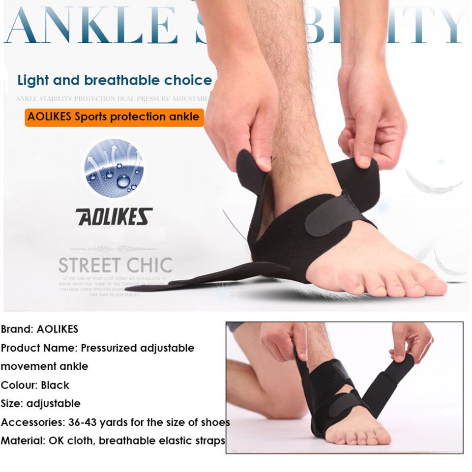 Aolikes 1Pcs Sport Pijnbestrijding Enkel Bescherming Verstelbare Takedown Enkel Guard Band Enkel Ondersteuning Uitgebreide Enkelbrace