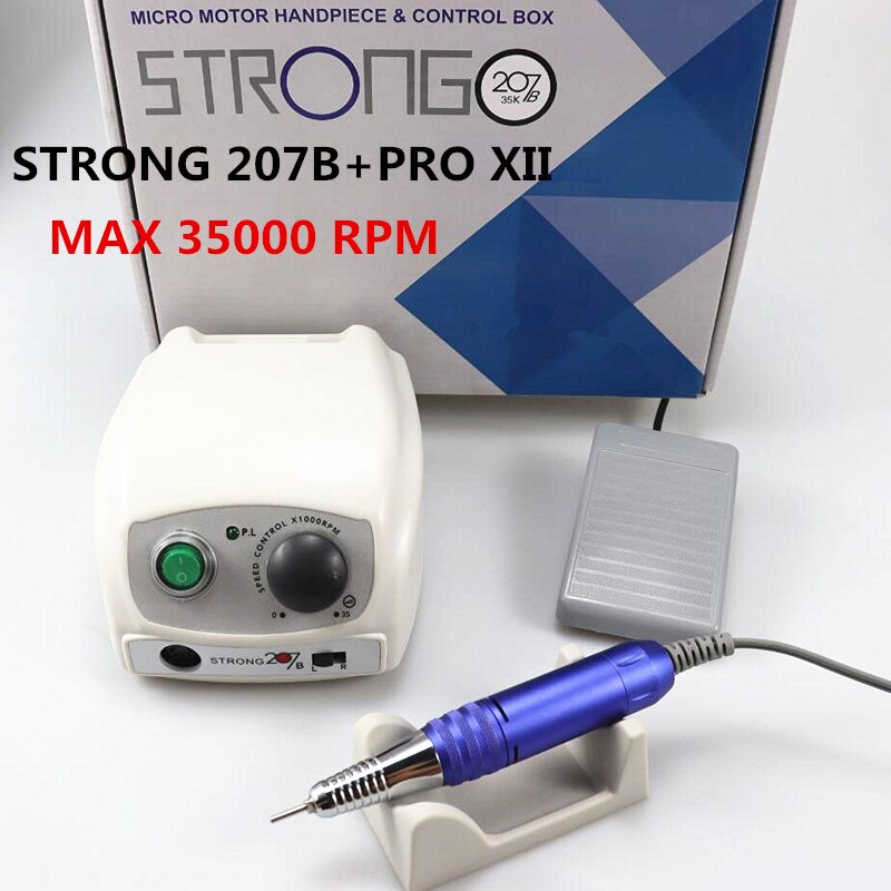2 Keuzes 65W Sterke 207B 35K 45K Sterke Pro Manicure Machine Nail Boor Kit Voor Nail Polijsten tandheelkunde, pedicure Tool: Donker Kaki