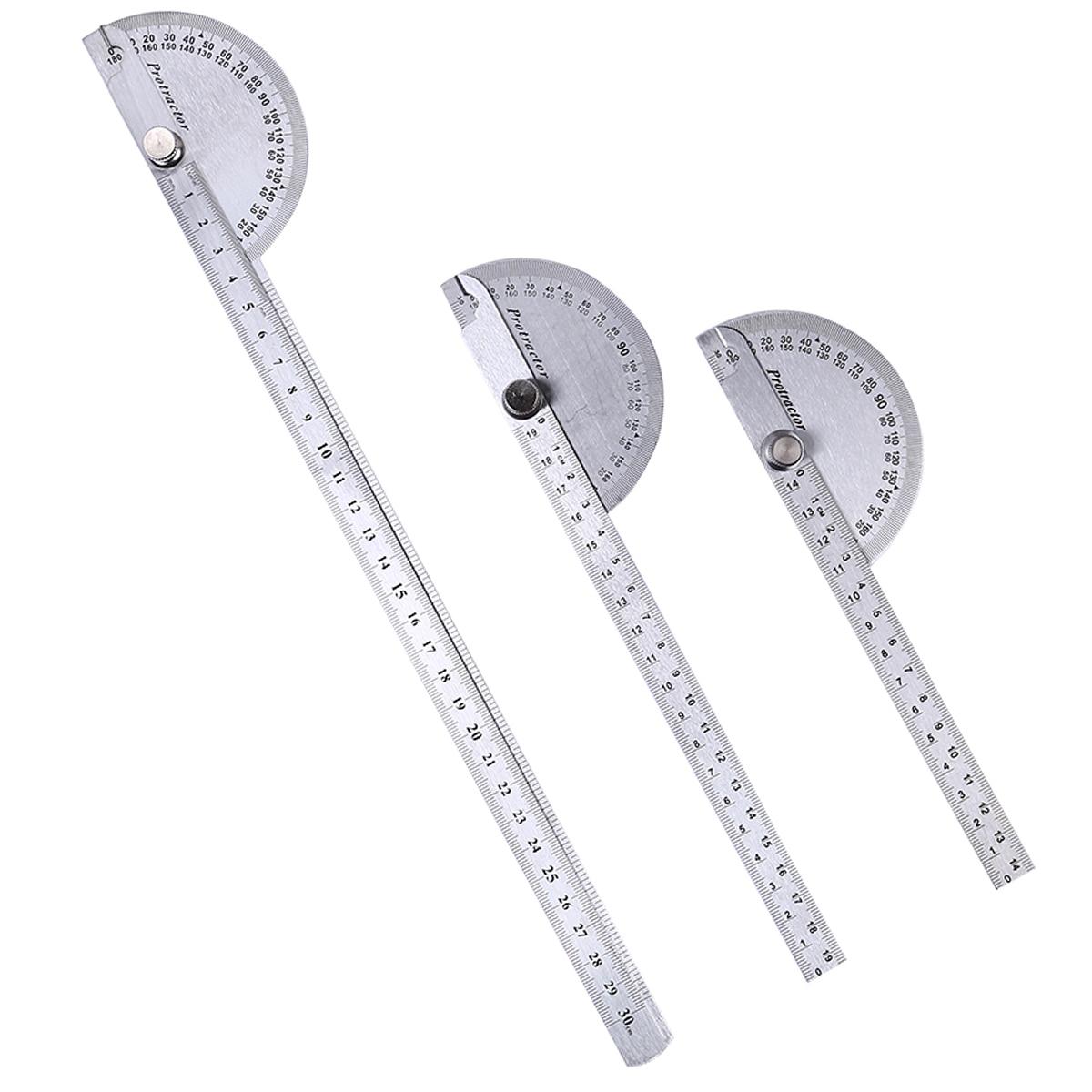 Angle Protractor 0-180 Degree Protractor Stainless Steel Ruler with Swing Arm Angle Tool for Carpenter Woodworking Office