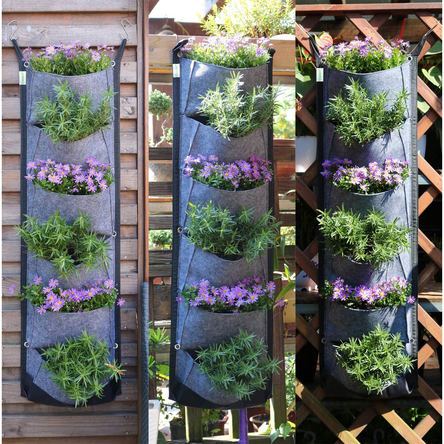 Bolsa colgante de varios bolsillos para cultivo de plantas frutales, bolsas de fieltro para cultivo de plantas y verduras, para balcón y hogar
